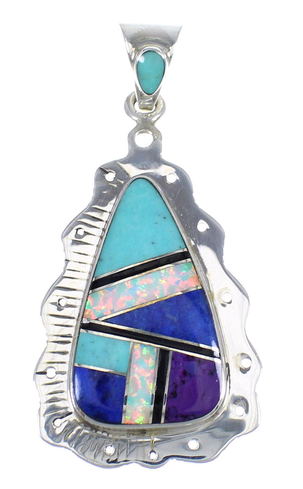 Multicolor And Sterling Silver Southwest Pendant YX67824